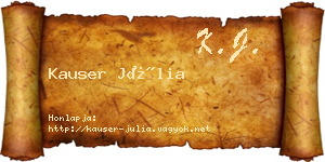 Kauser Júlia névjegykártya